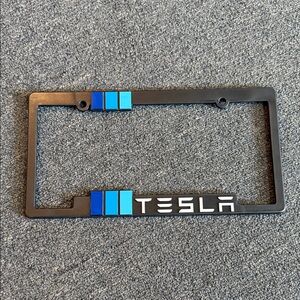 Tesla Black Plastic Frame with Blue Accents